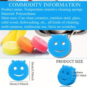 Set di spugne per lavare i piatti da 4/8 pezzi, di vari colori, antigraffio, multiuso, in schiuma polimerica. - Product Image 4