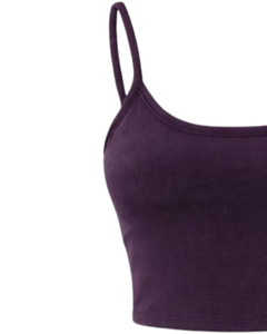 Conjunto de 2 Piezas para Mujer, Color Morado, Top Corto sin Mangas con Cordón Ajustable y Pantalones Cortos, Tejido Sólido y Transpirable, Ropa Casual de Primavera/Verano - Product Image 3