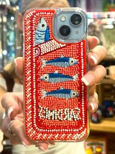 Funda de Teléfono Hecha a Mano con Cuentas, Tema Ángel Verde, Forma Rectangular, Bordado Textil Artesanal - Product Image 4