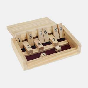 Juego de Mesa de Madera Tallada 'Cerrad la Caja' con Fichas Cuadradas Numeradas y Diseño Minimalista, Juego de Dados Familiar - Product Image 5
