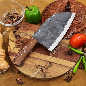 Couteau à découper serbe UA Supplies, robuste, forgé à la main, entièrement en acier inoxydable 12C27, manche en bois de rose naturel, aspect vintage - Product Image 2