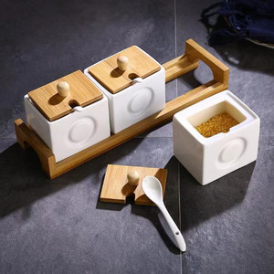 Glam Wooden Square Food <b>Storage</b> <b>Container</b> With Airtight Lid <b>For</b> <b>Kitchen</b> Freshness Preservation Stackable Design Minimalist Style - Product Image 6