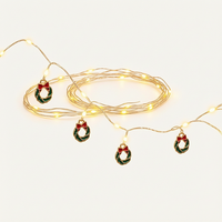 Guirlande lumineuse LED en forme de couronne de Noël, lumières féériques en fil de cuivre blanc chaud pour la décoration intérieure des fêtes, des arbres de Noël et des soirées.
