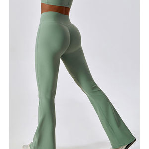 Conjunto de Ropa de Yoga de Dos Piezas para Mujer, Leggings Sólidos, Mono de Algodón y Lona para Correr, Fitness, Pilates, Cintura Alta - Product Image 3