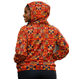 Sweat à capuche unisexe imprimé africain sublimé, motif Kente, streetwear tendance, polyester premium, vêtements décontractés, OEM ODM - Product Image 2