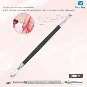 Juego de Empujadores de Cutículas de Acero Inoxidable de Grado Médico con Mango Antideslizante Negro, Herramientas Profesionales de Doble Punta Esterilizables para el Cuidado de las Uñas - Product Image 5