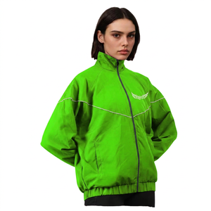 Veste unisexe violette avec logo brodé, col montant, fermeture éclair, style sportif, vêtement d'automne - Product Image 6