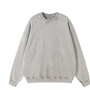 เสื้อสเวตเชิ้ตคอกลมทรงโอเวอร์ไซส์ ยูนิเซ็กซ์ สีพื้น ผ้าฝ้ายถัก สวมใส่สบายๆ สำหรับฤดูใบไม้ร่วง ทรงปกติ แขนยาว - Product Image 4