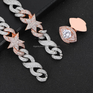 Collar de Cadena de Cuerda Personalizado de Plata de Ley 925 con Baño de Rodio y Diamantes VVS de 20K LG Certificados, un Regalo Moderno para Hombre - Product Image 3