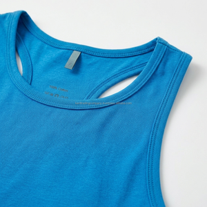 Private Label 100% Cotton Women's Short Sleeveless Crop Tank <b>Top</b> Custom Brand Logo Front Breathable Anti-Pilling Wholesale - Product Image 4