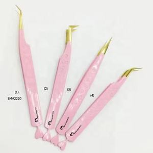 Pince à épiler pour extension de cils en acier inoxydable pince à épiler droite mince en multicolore 6mm courbure 45 degrés pointe outils d'extension de cils - Product Image 6