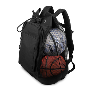 Sac à dos de sport bicolore rose et noir avec port de charge USB externe, poche séparée pour ballon et compartiment inférieur pour chaussures - Product Image 5