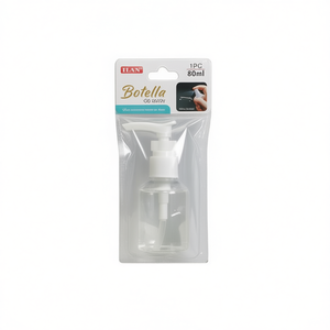 Flacone dispenser Iln da 80 ml con pompa in plastica trasparente per sapone o lozione - Product Image 1