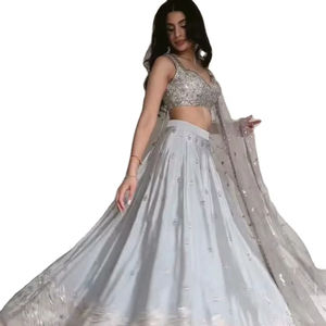 Tela de Piel Sintética Japonesa Estilo Bollywood, Lahenga Choli para Mujer, Blusa Cosida, Ropa de Fiesta, Venta al Por Mayor - Product Image 1