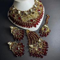 Vente en gros Nouveauté Haute Qualité Luxe Élégant Vintage Bohème Indien Mariage Fiançailles Mariée Ethnique Plaqué Or Entièrement Sertie de Pierres Turquoise