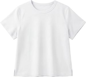 T-shirt à manches courtes pour femme, col en V, couleur unie, coupe classique, 100% coton, toile décontractée, respirant, écologique, séchage rapide, toutes saisons - Product Image 1