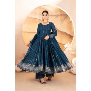 Conjunto de Chifón de Diseñador con Top, Pantalón y Dupatta con Bordado de Lentejuelas e Hilos - Product Image 4