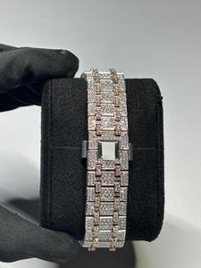 New Moissanite Rose Gold Round Cut Diamond Watch for Unisex Wedding and Party wear Watch <b>Smart</b> Stick Dial for Export Sale - Product Image 2
