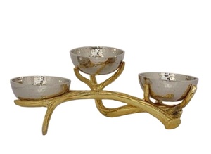 Bol de service de meilleure qualité pour la maison, l'hôtel et le restaurant décor de plat Chip & Dip couleur argent bol de service en métal au design moderne - Product Image 2