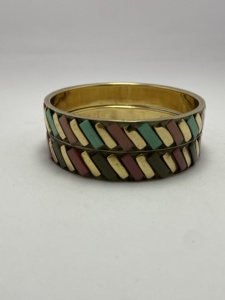 Handcrafted Modern <b>Copper</b> & Brass Embossed Wire Wrap Wellness Cuff <b>Bangle</b> for Men & Women Polished Sculpture - Product Image 1