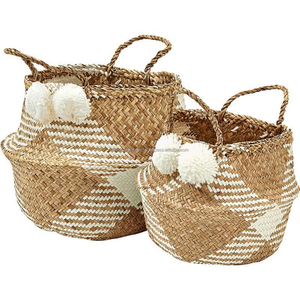 Panier de ventre en jonc de mer écologique panier naturel tissé à la main pour la décoration de la maison fabricant en vrac du Vietnam - Product Image 4