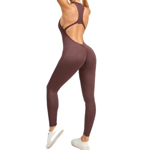 Ensemble de gymnastique sexy réversible une pièce pour femmes combinaison de sport sans manches à fermeture éclair pour le yoga et le fitness - Product Image 2
