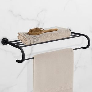 Modern Black Stainless Steel <b>Towel</b> <b>Stand</b> With Drilling for Decorate Your Bathroom Multipurpose for Gift Available At Lowest Cost - Product Image 3