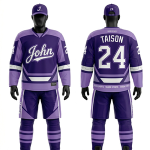 Uniforme de Hockey sobre Hielo para Hombre, Tela Interlock de Poliéster Premium de 220 GSM, Diseño de Paneles en Color Verde Azulado, Logotipo Personalizado por Sublimación - Product Image 3