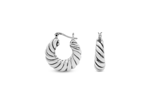 Pendientes de Aro con Cuerda Trenzada en Diagonal - Product Image 1
