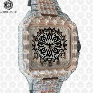 Montre de luxe pour homme en acier inoxydable Charm Jewells, cadran 40 mm, bracelet 20 mm, mouvement mécanique, étanche 10 bars, date automatique, fonction push - Product Image 2