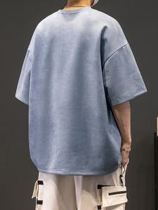 T-shirts formels pour hommes en coton 100% lourd, surdimensionnés, imprimés sur mesure, séchage rapide, vente en gros - Product Image 3