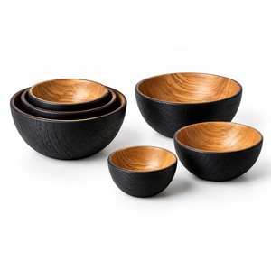 Cuencos Rectangulares Tradicionales de Madera Shou-Sugi-Ban de Aqdus Saleem, Venta al por Mayor |   Vajilla Artesanal en Colores Negro/Dorado/Marrón - Product Image 1