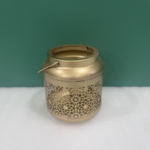 Golden Iron <b>Candle</b> Lantern Decorative <b>Tea</b> Light Holder Moroccan Style Home Decor - Product Image 1