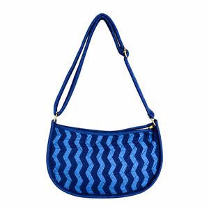 Sac à bandoulière matelassé en coton imprimé à la main pour femme, avec chaînes, sangle réglable, fermeture éclair, fait main, pour voyage et shopping - Product Image 1
