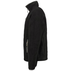 Men's <b>Black</b> <b>Fleece</b> Jacket Full Zip Stand Collar Casual Autumn Wear Polyester Outerwear - Product Image 4
