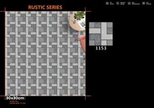Dalles de sol numériques extérieures résistantes aux intempéries en céramique mate 300x300mm 30x30cm 12x12 pouces pour garage, allée et passerelles - Product Image 2