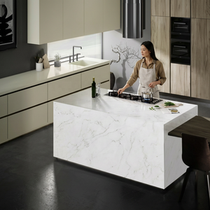 Cararra Supremo 1600x3200 Carrelage en pierre artificielle aspect marbre émaillé blanc poli Calacta Salon Salle à manger - Product Image 2