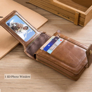 Tarjetero Bifold Multifuncional de Cuero Genuino con Protección RFID Antirrobo, Diseño Personalizado, Venta al Por Mayor, con Empaque de Marca Personalizada - Product Image 2