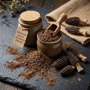 Poudre de champignons Gucchi de l'Himalaya, provenant de forêts sauvages, qualité supérieure, super-aliment en poudre pour la cuisson des soupes et une utilisation nutritionnelle - Product Image 2