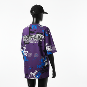 เสื้อยืดโอเวอร์ไซส์ผู้หญิง ผ้าโพลีเอสเตอร์ผสมสแปนเด็กซ์ คุณภาพพรีเมียม พิมพ์ลายแบบ Sublimation ทั่วตัว รับสกรีนโลโก้ เสื้อยืดโอเวอร์ไซส์ผู้หญิง ผ้าฝ้าย - Product Image 5