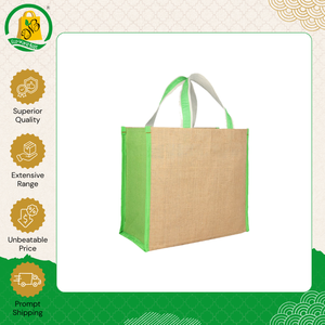 Wholesale Exporter Selling High Quality Reusable Waterproof Jute Grocery Tote <b>Bags</b> with Geometric Pattern for Sale - Product Image 4