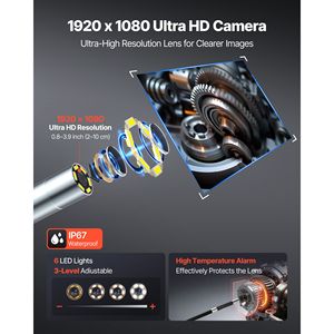 Endoscopio Articolato a 360 Gradi con Luce, Lente Sottile da 0,24 Pollici, Schermo HD IPS 1920 X 1080, Telecamera Boroscopica Industriale - Product Image 5