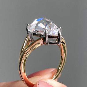 Anillo de Diamante Cultivado en Laboratorio de 5.25 Quilates con Corte Pera, Oro Blanco de 14K, Joyería Clásica para Compromiso y Boda, Original - Product Image 6