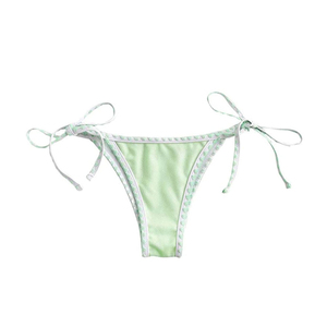 High Quality Sexy Gold Solid Color Bikini Set Breathable 2-Piece Custom Logo Swim Suits <b>Thongs</b> Panties OEM Service Accepted - Product Image 4