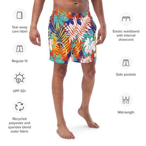 Shorts de bain personnalisés avec impression intégrale par sublimation, shorts de plage pour hommes, été - Product Image 5