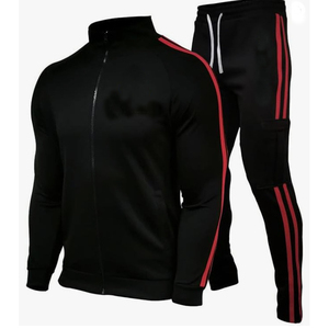 Unisex Gray Tracksuit Set Full-<b>Zip</b> <b>Hooded</b> Casual Jogging Suit Side Pockets Quick Dry Breathable Polyester/Cotton Fleece Lining - Product Image 4