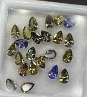 Lote de tanzanita natural facetada sin calentar de 6x4 mm. Corte pera de tanzanita suelta.