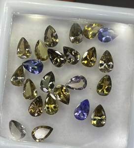 Lot de tanzanite naturelle facettée non chauffée 6x4 mm. Tanzanite en forme de poire, non montée. - Product Image 4