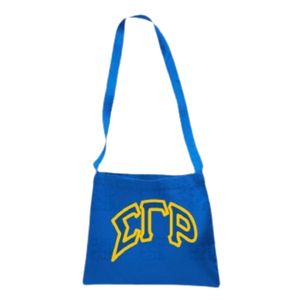 Sac fourre-tout messager Sigma Gamma Rho bleu roi, sac à bandoulière pour sororité grecque, sac de voyage et de shopping pour femmes, personnalisable avec lettres - Product Image 1