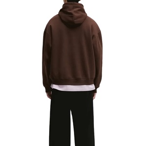 Sudaderas con Capucha Personalizadas de Alta Calidad en Color Marrón Oscuro para Hombre, Tejido Grueso 100% Algodón, Hombros Caídos, Puños Acanalados - Product Image 2